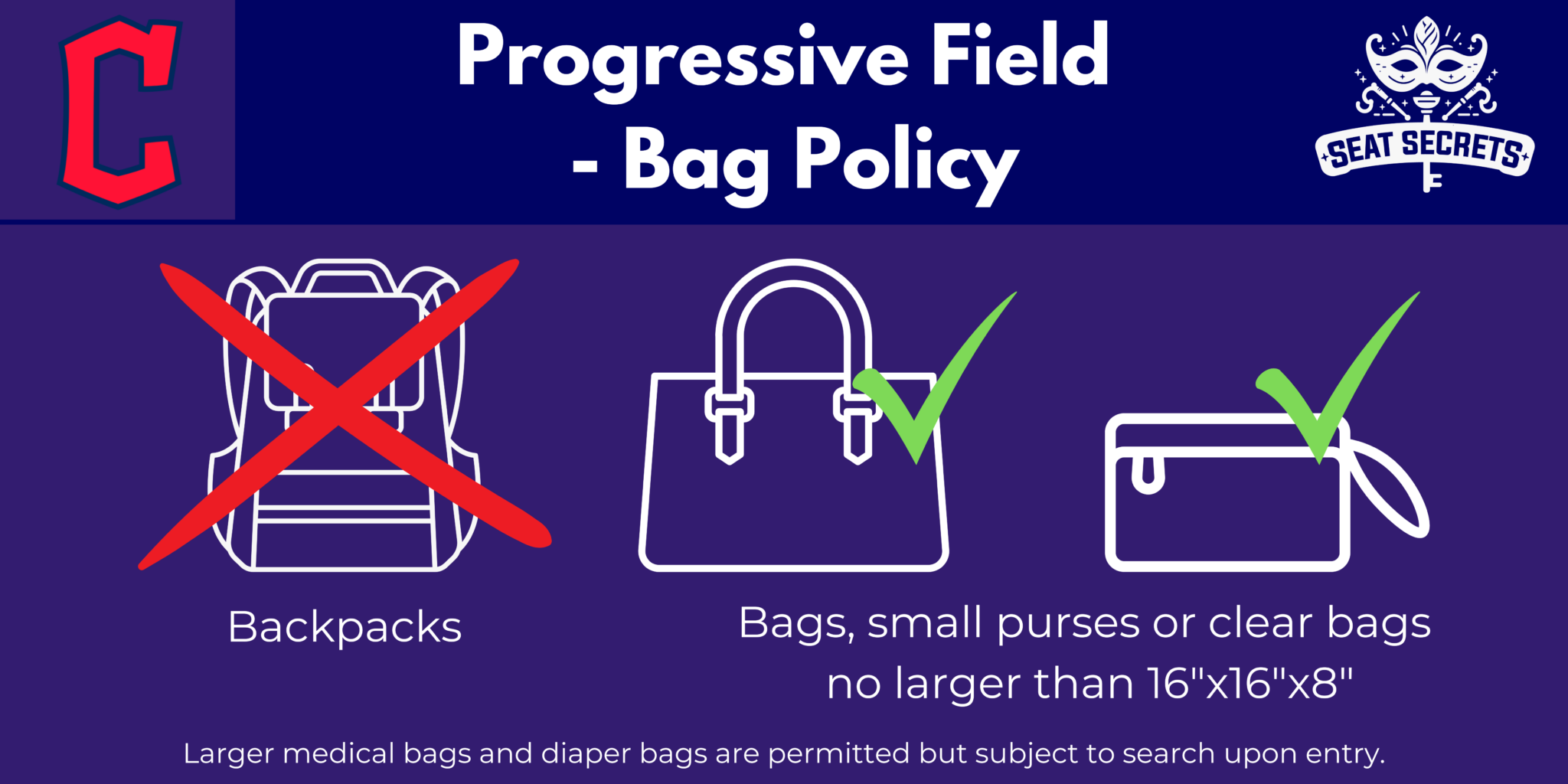 Cleveland Guardians Stadium Bag Policy